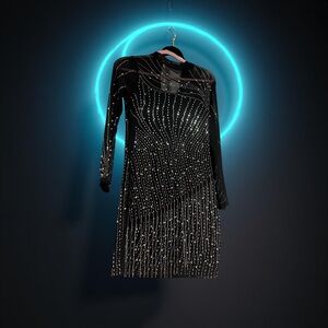 Elegant Black Dress with Silver Accents